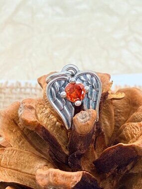 James Avery Ruby Angel Wings Birthstone Charm Sterling Silver Red